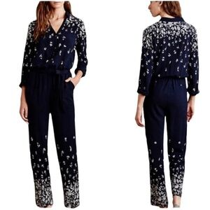 Anthropologie Lilka Lakeshore Navy Blue Jumpsuit | U.S. Woman’s Small